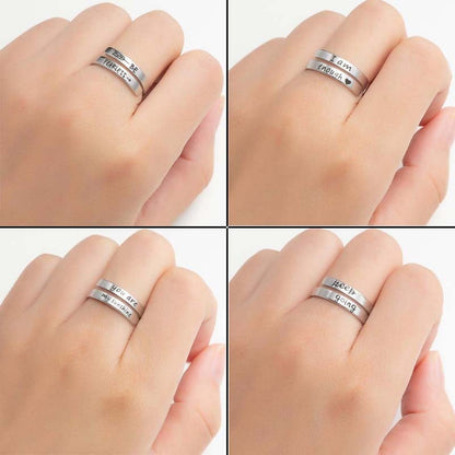 Retro Stainless Steel English Double Ring